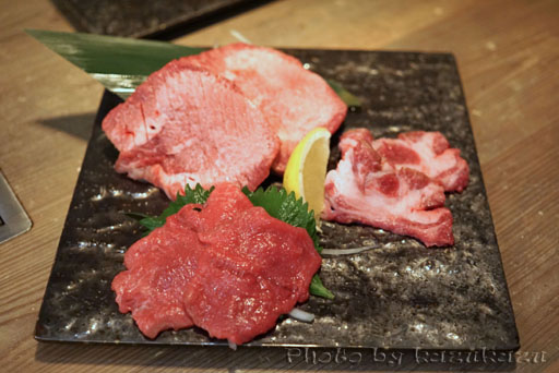 金肉(kin-niku)のタン３種盛り合わせ